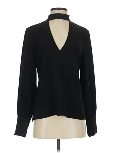 Pre-owned Zara Long Sleeve Blouse In Black