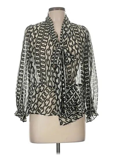 Pre-owned Zara Long Sleeve Blouse In Black