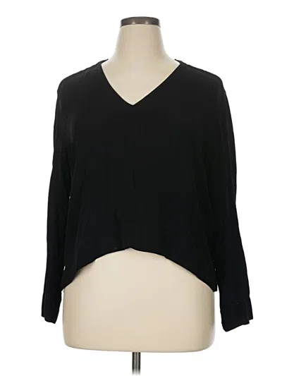 Pre-owned Zara Long Sleeve Blouse In Black