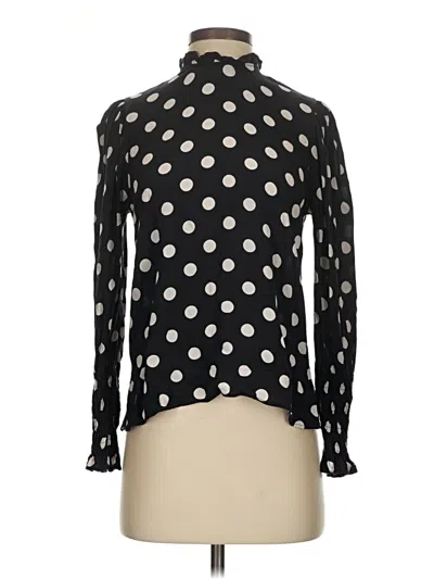 Pre-owned Zara Long Sleeve Blouse In Black