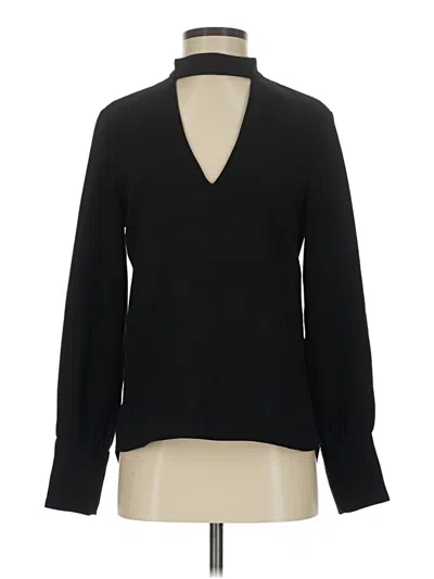 Pre-owned Zara Long Sleeve Blouse In Black