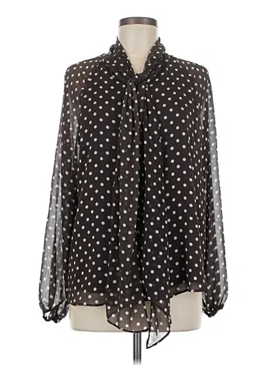 Pre-owned Zara Long Sleeve Blouse In Black