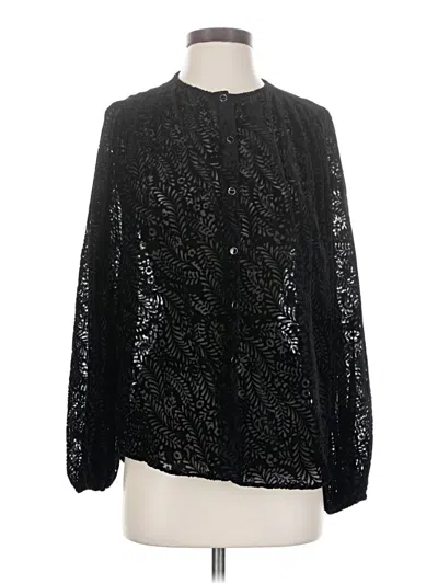 Pre-owned Zara Long Sleeve Blouse In Black