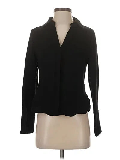 Pre-owned Zara Long Sleeve Blouse In Black