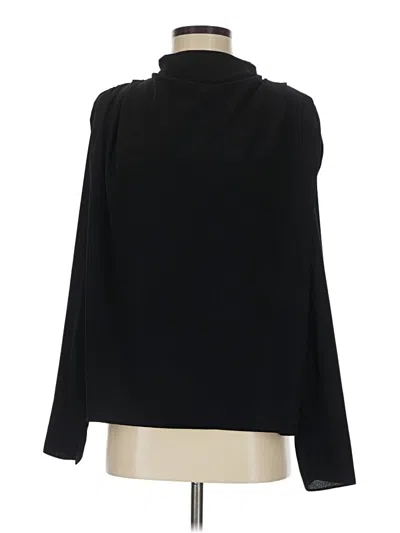 Pre-owned Zara Long Sleeve Blouse In Black