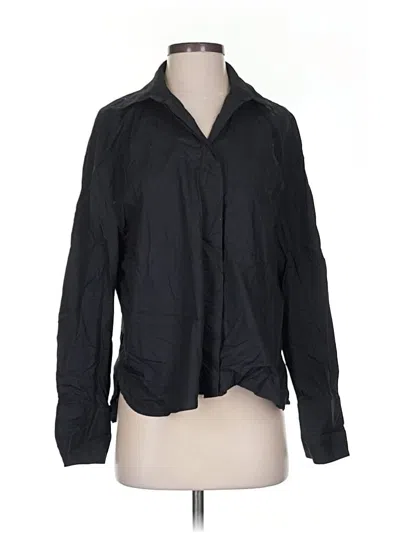 Pre-owned Zara Long Sleeve Blouse In Black