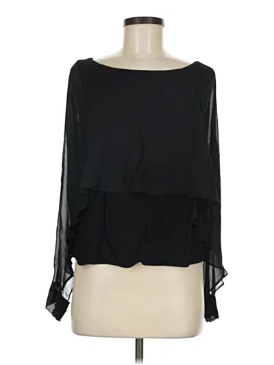 Pre-owned Zara Long Sleeve Blouse In Black