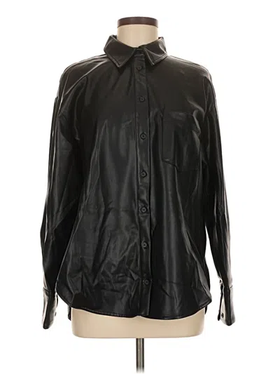 Pre-owned Zara Long Sleeve Blouse In Black