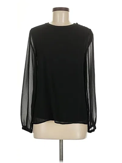 Pre-owned Zara Long Sleeve Blouse In Black