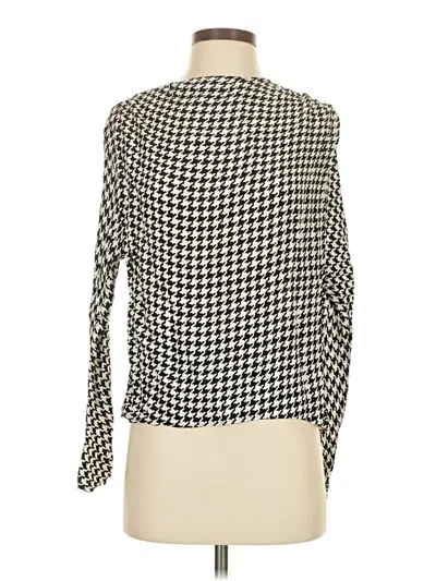 Pre-owned Zara Long Sleeve Blouse In Black