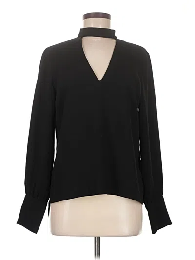 Pre-owned Zara Long Sleeve Blouse In Black