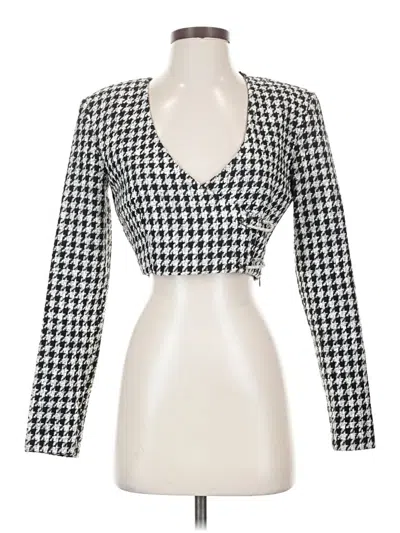 Pre-owned Zara Long Sleeve Blouse In Black