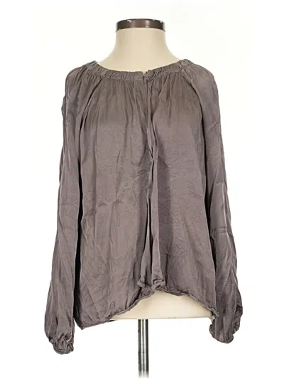 Pre-owned Zara Long Sleeve Blouse In Black