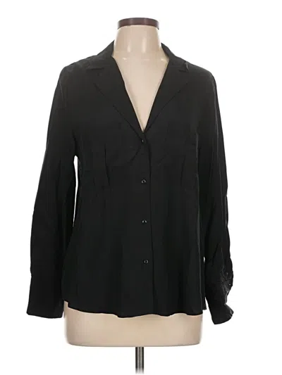 Pre-owned Zara Long Sleeve Blouse In Black