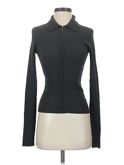 Pre-owned Zara Long Sleeve Blouse In Black