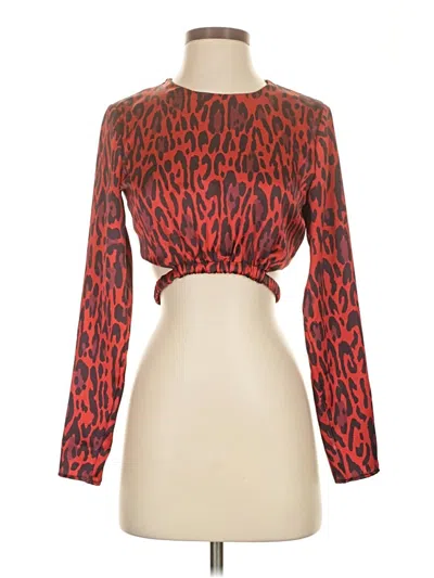 Pre-owned Zara Long Sleeve Blouse In Black