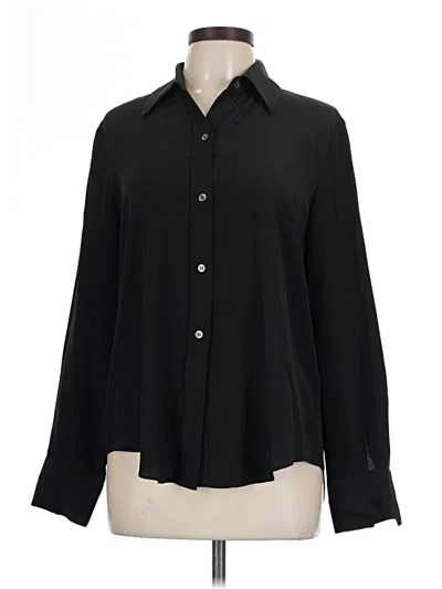 Pre-owned Zara Long Sleeve Blouse In Black