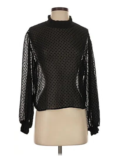 Pre-owned Zara Long Sleeve Blouse In Black