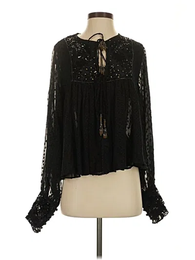 Zara Long Sleeve Blouse In Black