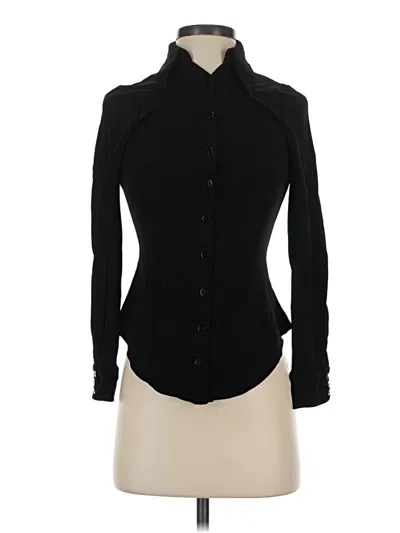 Pre-owned Zara Long Sleeve Blouse In Black