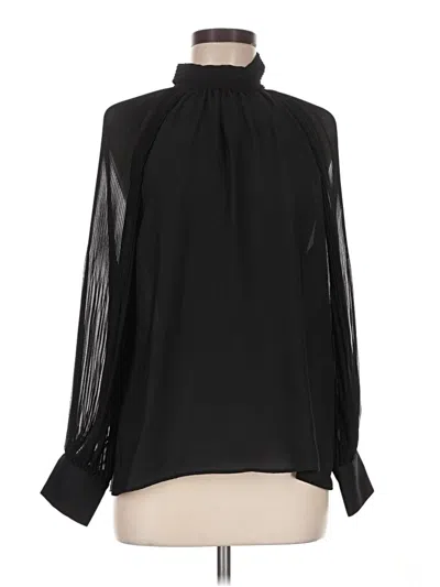 Pre-owned Zara Long Sleeve Blouse In Black