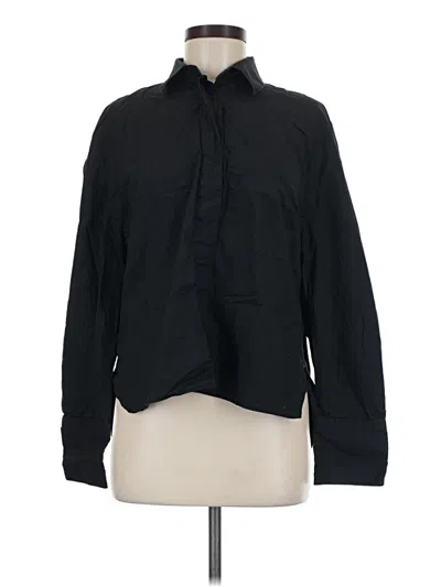 Pre-owned Zara Long Sleeve Blouse In Black