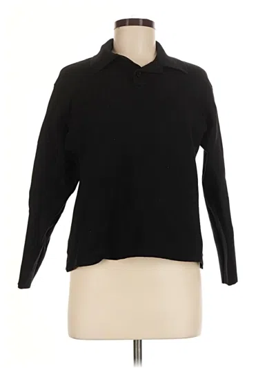 Pre-owned Zara Long Sleeve Blouse In Black