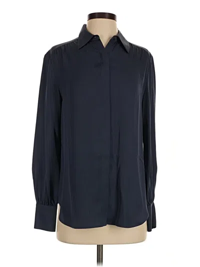 Pre-owned Zara Long Sleeve Blouse In Black