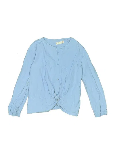 Pre-owned Zara Kids' Long Sleeve Blouse In Blue