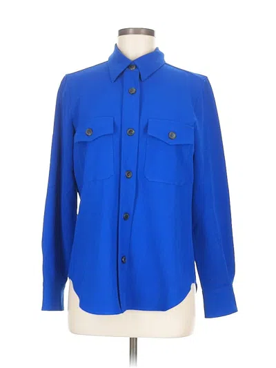 Pre-owned Zara Long Sleeve Blouse In Blue