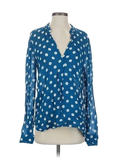 Pre-owned Zara Long Sleeve Blouse In Blue