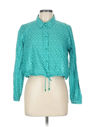 Pre-owned Zara Long Sleeve Blouse In Blue