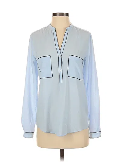 Pre-owned Zara Long Sleeve Blouse In Blue
