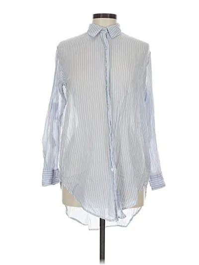 Pre-owned Zara Long Sleeve Blouse In Blue