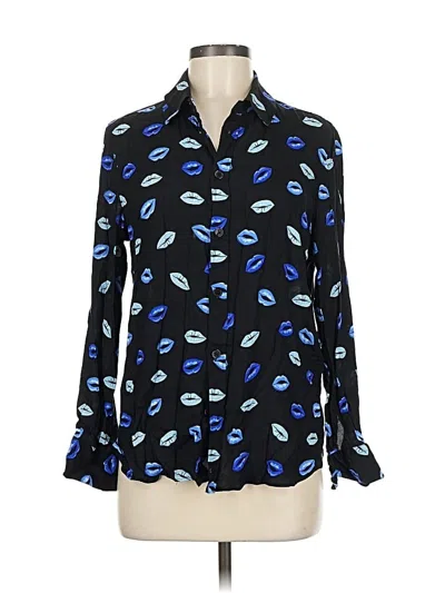 Pre-owned Zara Long Sleeve Blouse In Blue
