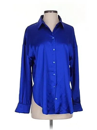 Pre-owned Zara Long Sleeve Blouse In Blue