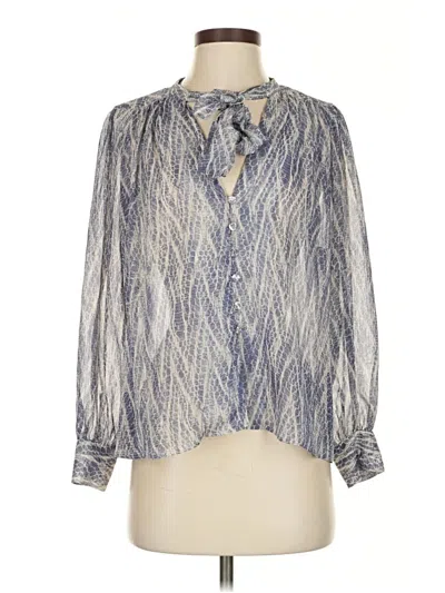 Pre-owned Zara Long Sleeve Blouse In Blue