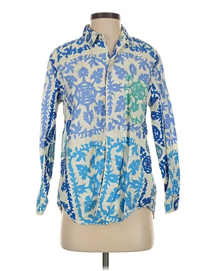 Pre-owned Zara Long Sleeve Blouse In Blue