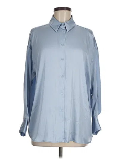 Pre-owned Zara Long Sleeve Blouse In Blue
