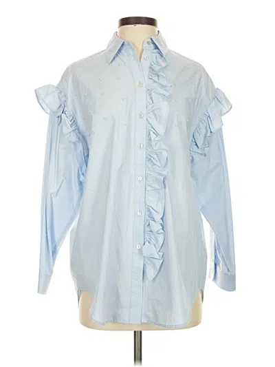 Zara Long Sleeve Blouse In Blue