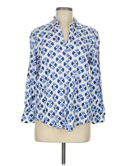 Pre-owned Zara Long Sleeve Blouse In Blue