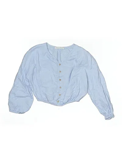 Pre-owned Zara Kids' Long Sleeve Blouse In Blue