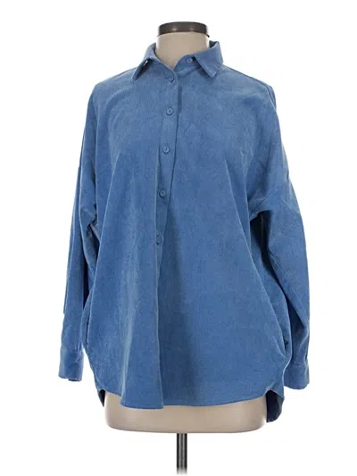 Pre-owned Zara Long Sleeve Blouse In Blue