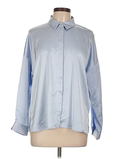 Pre-owned Zara Long Sleeve Blouse In Blue