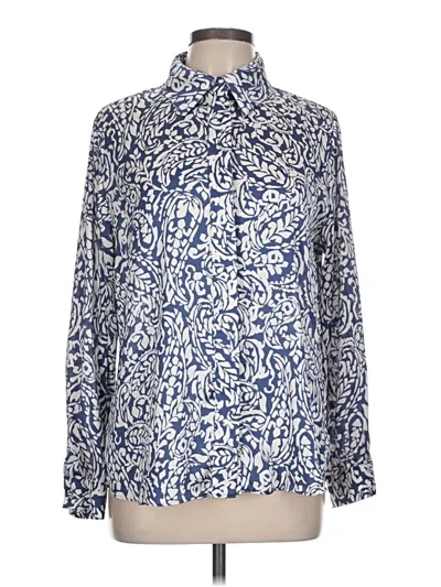 Pre-owned Zara Long Sleeve Blouse In Blue