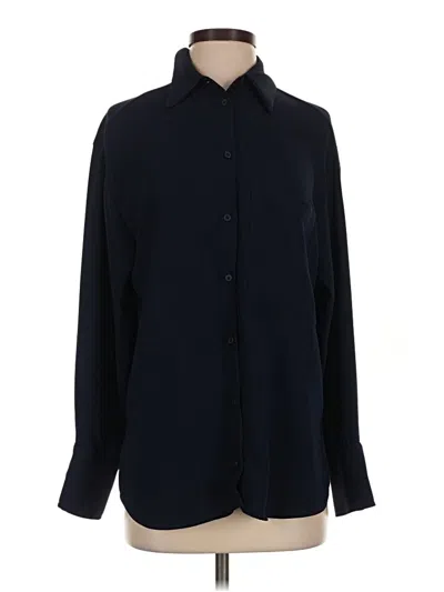 Pre-owned Zara Long Sleeve Blouse In Blue