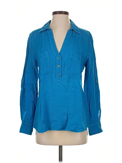 Pre-owned Zara Long Sleeve Blouse In Blue