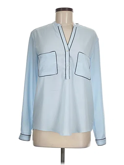 Pre-owned Zara Long Sleeve Blouse In Blue