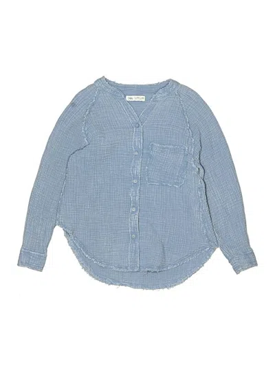 Pre-owned Zara Kids' Long Sleeve Blouse In Blue
