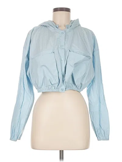 Pre-owned Zara Long Sleeve Blouse In Blue